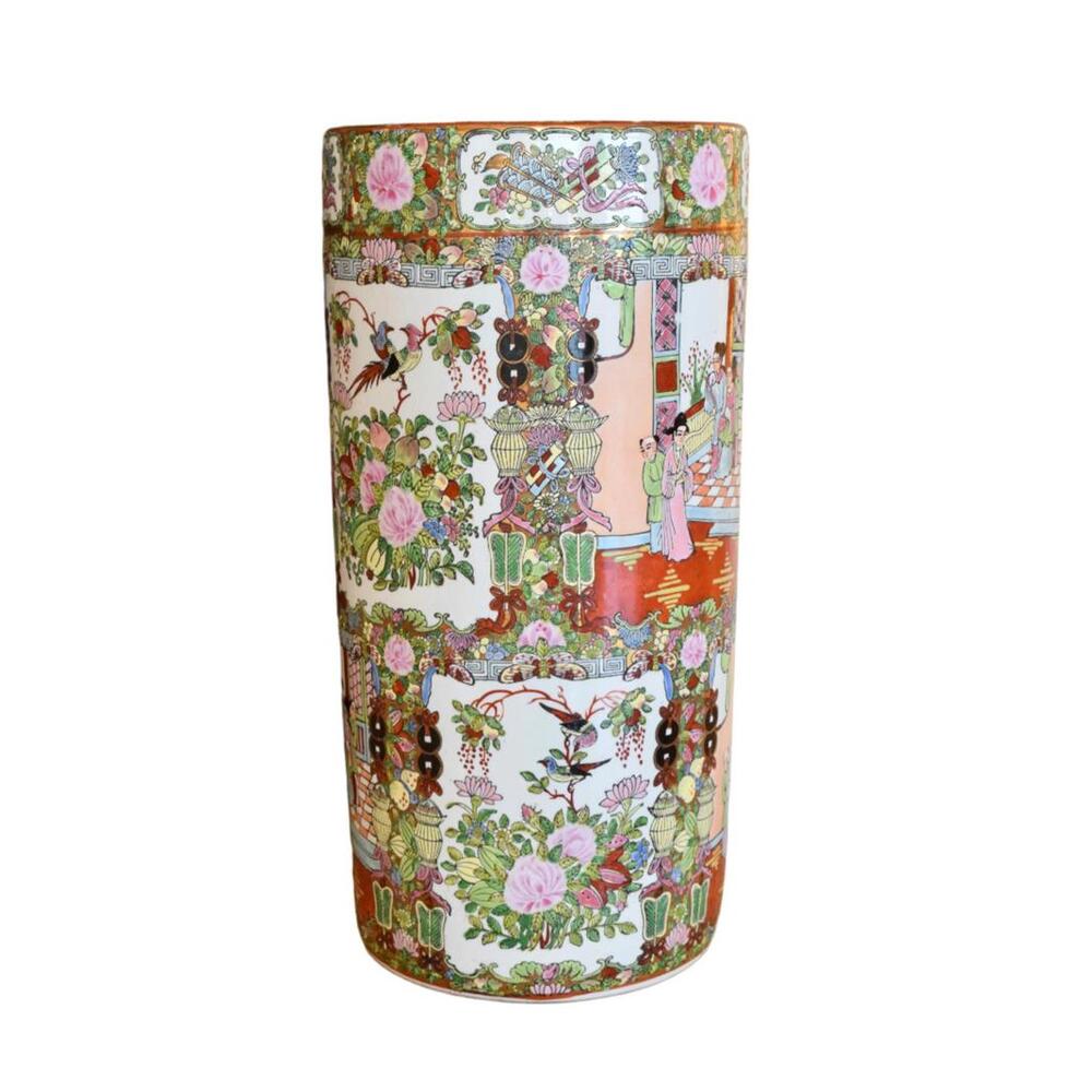 Chinese Famille Rose Porcelain Umbrella Stand